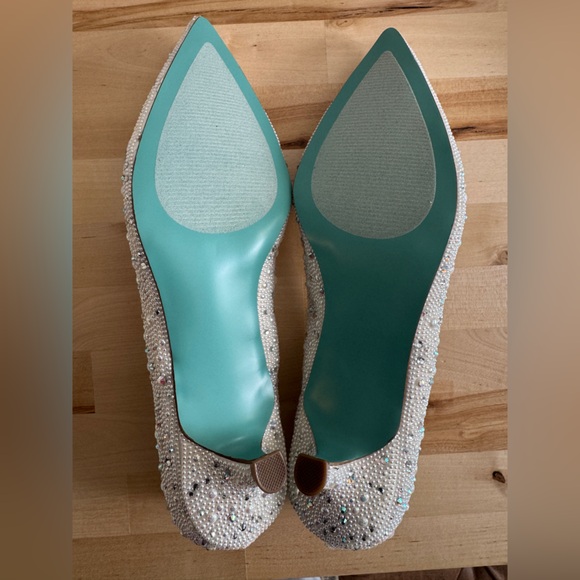 Betsey Johnson Jewel Encrusted Kitten Heels - Picture 4 of 8